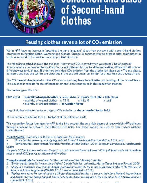 FACTS Reuse of clothes save carbon emission