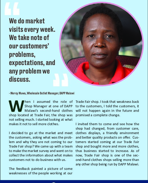 Mercy Muwa Outlet Manager DAPP Malawi